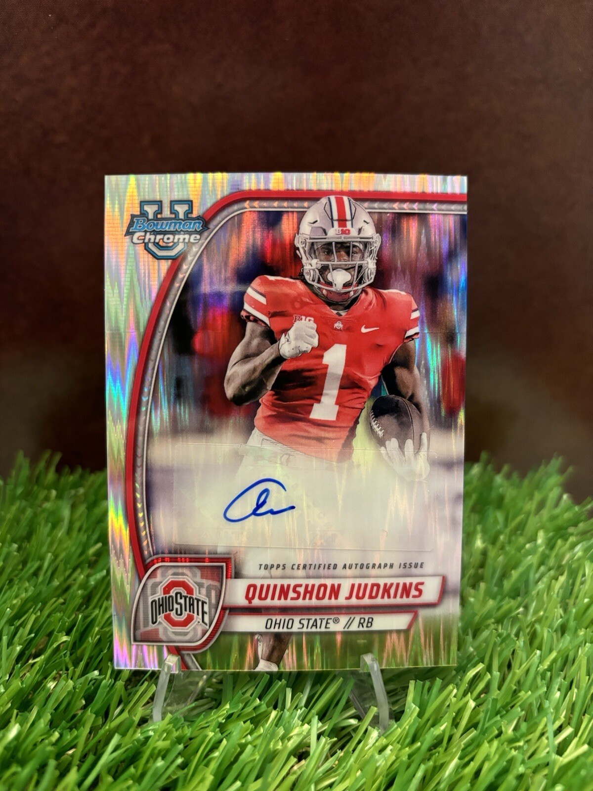2024 Bowman Chrome U Quinshon Judkins #PA-QJU Stealth Refractor Auto (AU,SP)