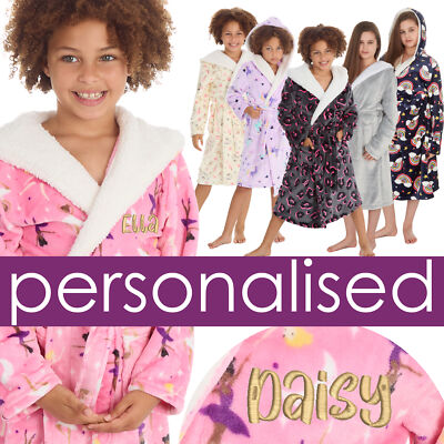 knee length dresses for ladies Ladies luxury fleece maxi personalised dressing gown – Lulabay main image 1