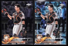 Buster Posey Giants 2018 Topps Chrome Baseball Prism Refractor #29 & Base LOT 
