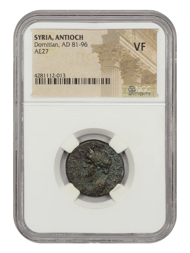 Ancient Roman: Domitian (AD 81-96) AE27 NGC VF (Syria, Antioch)