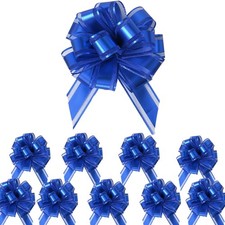10 PCS 4 Inch Navy Blue Small Pull Bows Gift Wrapping Basket Wedding Party