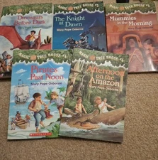 Magic Tree House Books #1-4 and # 6 by Mary Pope Osborne, Good Condition