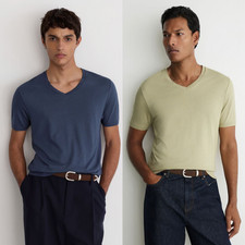 REISS Mens Salina Cotton-Modal V-Neck Tailored Fit T-Shirt