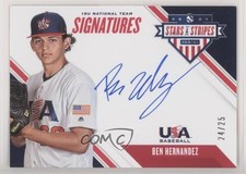 2020 Panini USA Baseball Stars & Stripes Blue Ink 24/25 Ben Hernandez Auto 0g4