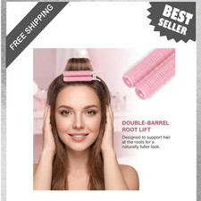 Pink Hair Rollers with Clips, Portable Hair Volume Root Clips, Bangs Curler