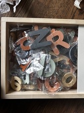 Hallmark baby Alphabet Wood Letters Gift Set Tray w/ Lid Multicolor 1FLC3801