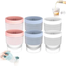 Slow Melting Round Ice Cube Mold with Lids,Large Spherical Ices Ball Molds