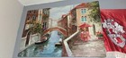 1960's oil painting sighned J. Burnett grand canal venice 36x24 wood frame euc — photo 1