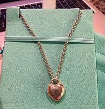 Tiffany & Co. Return to Tiffany Heart Tag Pendant Necklace 925 Cable Chain