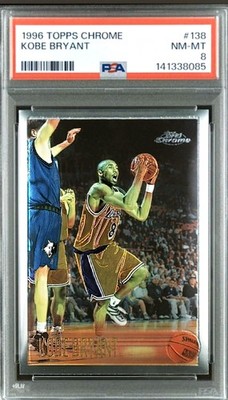 1996 TOPPS CHROME #138 KOBE BRYANT RC PSA 8 - Rare Dead centered 