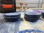 10 Sets Vintage Stangl Blue Town & Country Cups & Saucers Spongeware Pottery