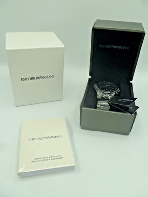 NEU EMPORIO ARMANI AR1451 LUXUS SCHWARZES ZIFFERBLATT KERAMIK HERREN UHR 100 % ORIGINAL VERPACKT