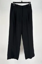 Aritzia Wilfred The Effortless Pant Black Pleated Wide Leg Dress Pant Women Sz 2