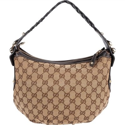 Gucci Monogram GG Studded Small Hobo Shoulder Bag Tasche