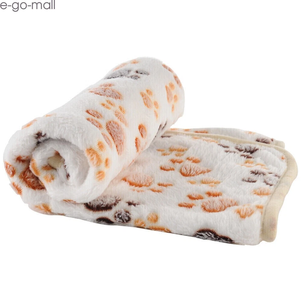3Pack Warm Pet Mat Small Paw Print Cat Dog Puppy Fleece Soft Blanket Bed mat - Image 2 of 4