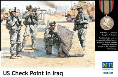 MTB-3591 Master Box Models 1/35 US Soldiers Check Point Iraq (4)