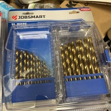 Jobsmart Durable High Speed Steel Drill Bit Set, 21 Piece with Transparent Case