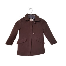 Zara Girls Soft Collection Outerwear Wool Dressy Hooded Coat Brown Size 6