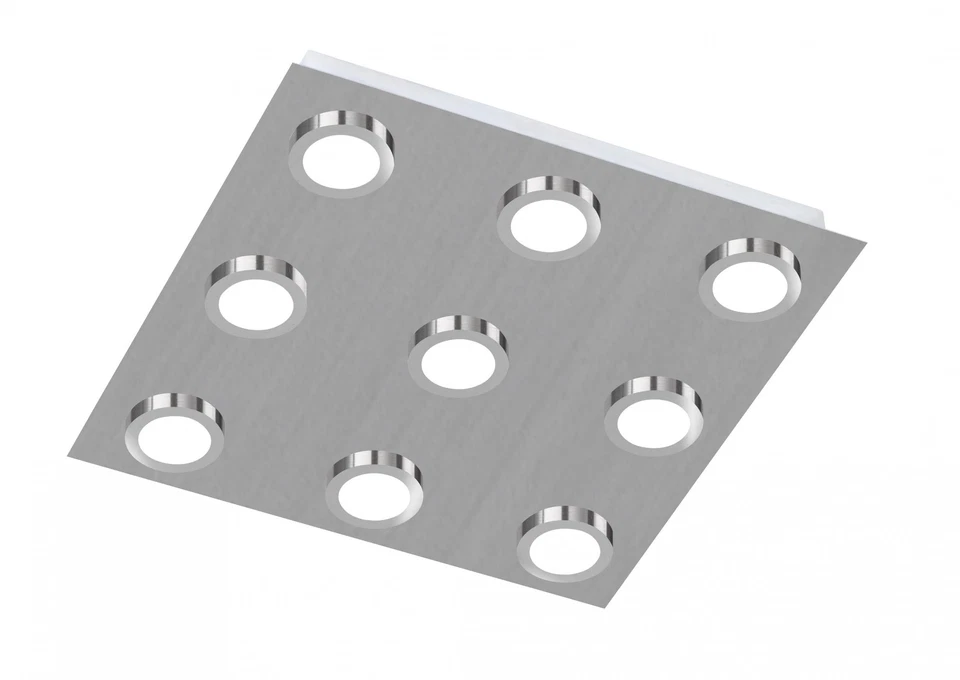 Wofi Veneta LED Deckenleuchte 9x3W/230V Nickel Matt 1890lm 3000K 35x35x4cm - Bild 1 von 1