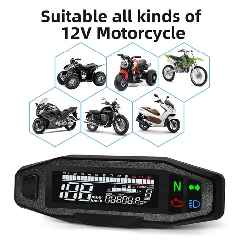 Velocímetro Digital Moto Medidor Tacómetro Digital Odómetro Instrumento Sensor1 - Imagen 2 de 34