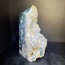 5.8LB 217mm" Moss Agate Raw Tower Crystal Quartz Point Healing