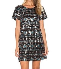 Show Me Your MuMu Women's Multicolor Aztec Tallulah Low Back Mini Dress LARGE