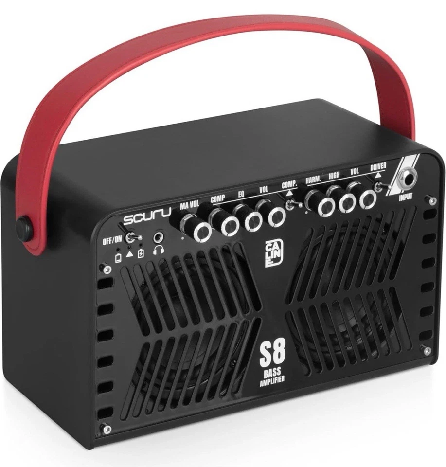 Caline Scuru S8B 20W Bass Amplifier Portable Bass Guitar Practice Amp Battery - Image 2 of 4