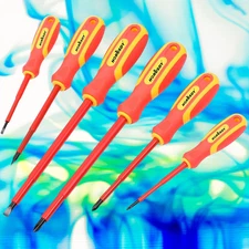 6pc 1000V Insulated Screwdriver Set Magnetic Tips Electrician Slotted Phillips