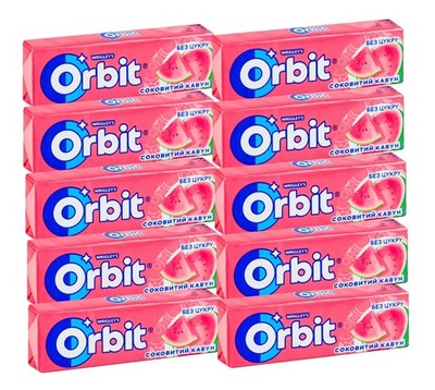 WRIGLEY'S ORBIT JUICY WATERMELON CHEWING GUM SUGAR-FREE 10x14 g | 100 PСS