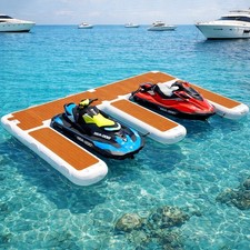Inflatable Floating Platform 13.5'x10', 1500lb Rated, Non-Slip EVA Deck