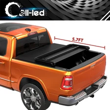 5.7FT Soft Tri-Fold Tonneau Cover For 2009-2026 Dodge Ram 1500 Truck Bed w/Lamp
