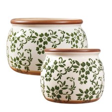 Rustic Ceramic Flower Pots Indoor Outdoor Planters with Drainage, 6.5'' 9''