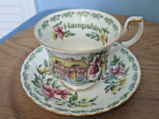 Vintage Hampshire England Royal Albert teacup saucer 1996 cottage cup gold flora