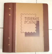 classeur timbres France " MOC "  beige/marron   +  pages   1970/1993