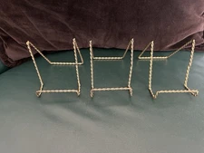 Twisted Wire Plate Stand Lot Of 3