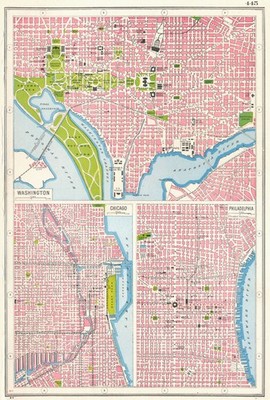 USA STÄDTE. Washington DC Chicago & Philadelphia Stadtpläne 1920 alte Karte