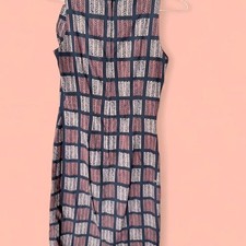 Vintage Sleeveless Geometric Pattern Midi Dress