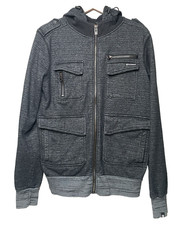 Element Men s Full Zip Hoodie Jacket Size M Gray Multi Pocket Skate Streetwear