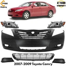 Front Bumper Cover Primed & Grille Assembly Kit For 2007-2009 Toyota Camry