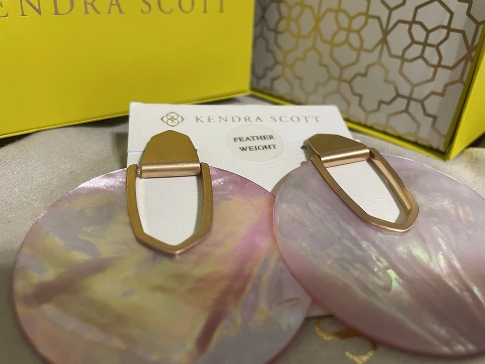Kendra Scott Diane Statement Earrings Rose Gold/ Blush Mother of Pearl - Image 3 of 3