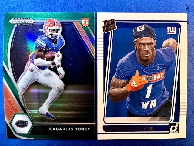 Kadarius Toney 2021 Panini Prizm DP Green Prizm RC & 2021 Donruss Portrait RC