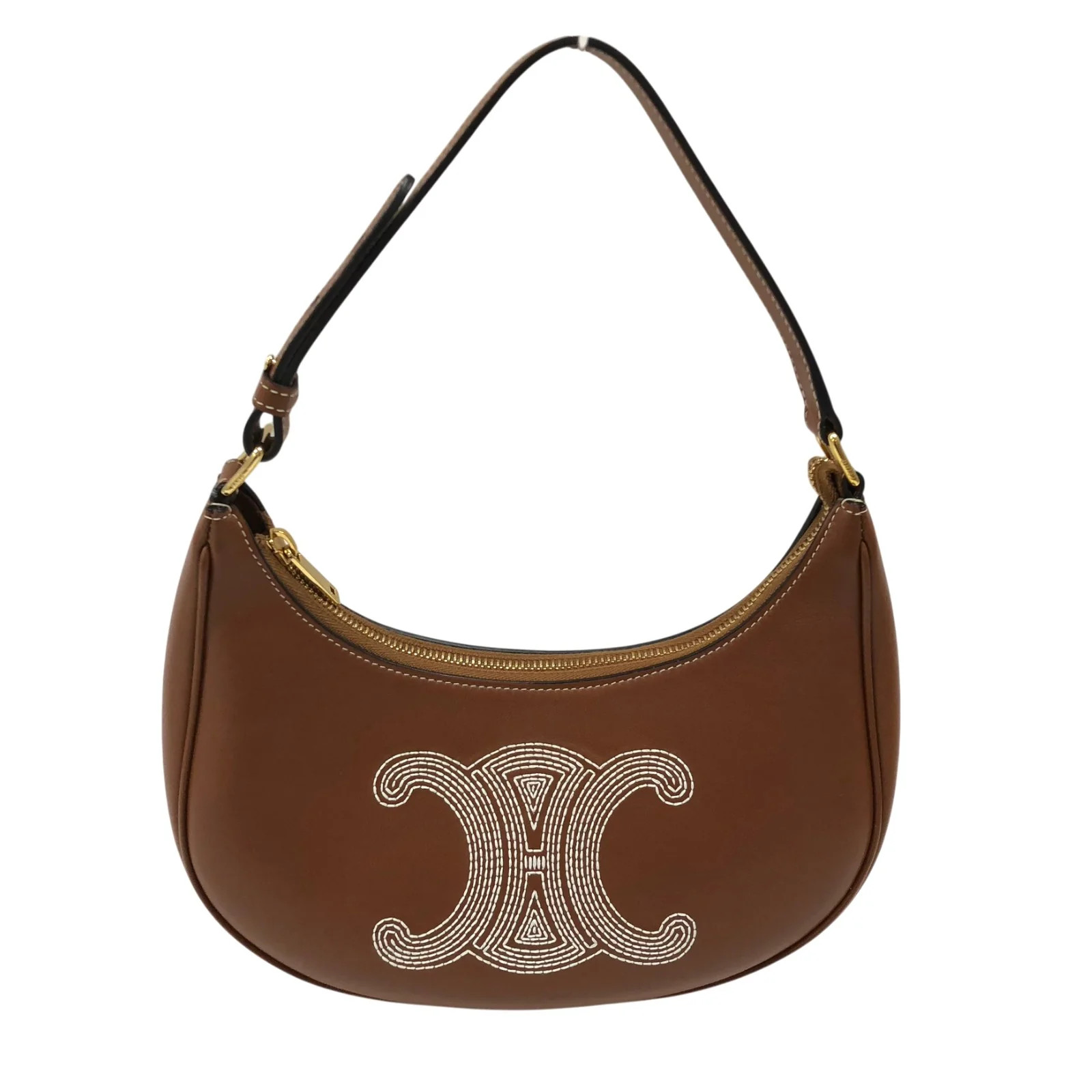 CELINE Ava Medium 193953 Tan Smooth Calf Shoulder Bag #1638