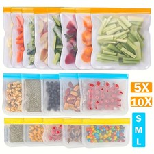 UP 10X EVA Silicone Food Storage Bags Reusable Snack Zip Lock Pouch Fresh Sealer