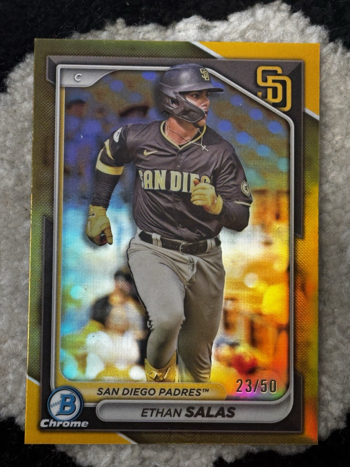 2024 Bowman Chrome Prospect Ethan Salas Gold /50 #BCP-201 San Diego Padres