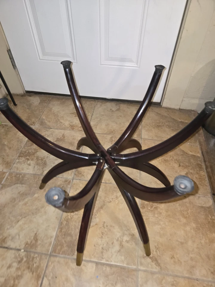 Mesa Bandeja Latón Pata Araña Asiática Vintage Mediados de Siglo Excelente Estado  Foto 4 de 4
