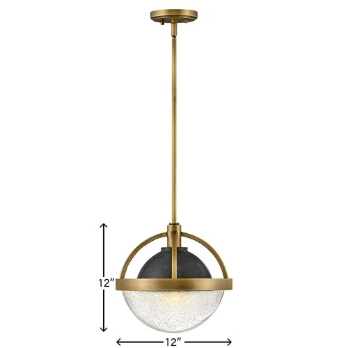 Hinkley Watson Medium Pendant - Mid-Century Modern, Clear Seedy Glass Globe, - Picture 2 of 8