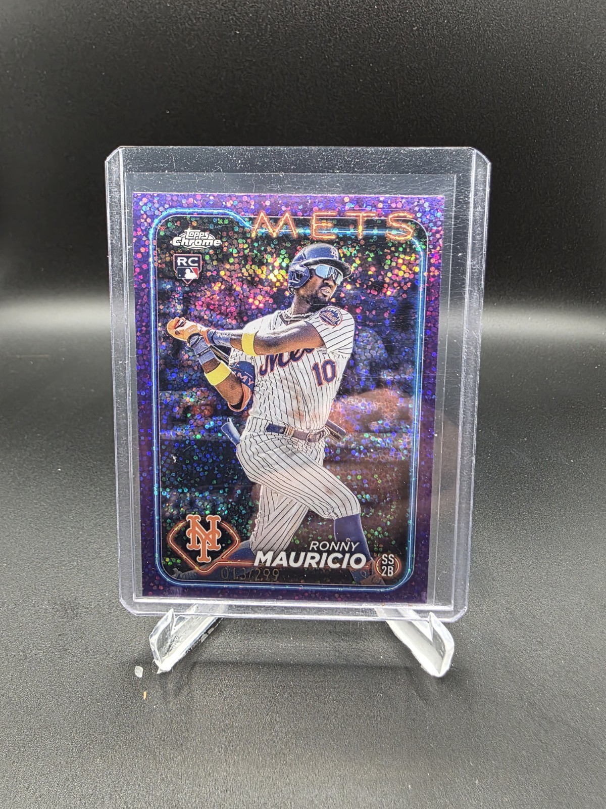 2024 Topps Chrome - Ronny Mauricio #28 Purple Speckle Refractor /299 (RC)