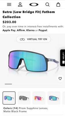 Oakley Sutro Prizm Sapphire Lenses, Matte Black Frame Sunglasses, 9406