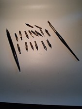 Vtg Calligraphy Pens Lot Nibs 18 Pieces Eagle Carter's Speedball esterbrook Hunt
