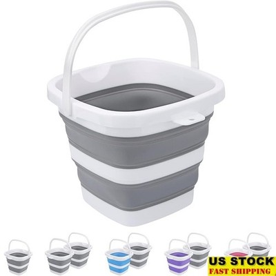 Collapsible Bucket BPA Free Foldable Water Storage Easy Carry Indoor Outdoor New